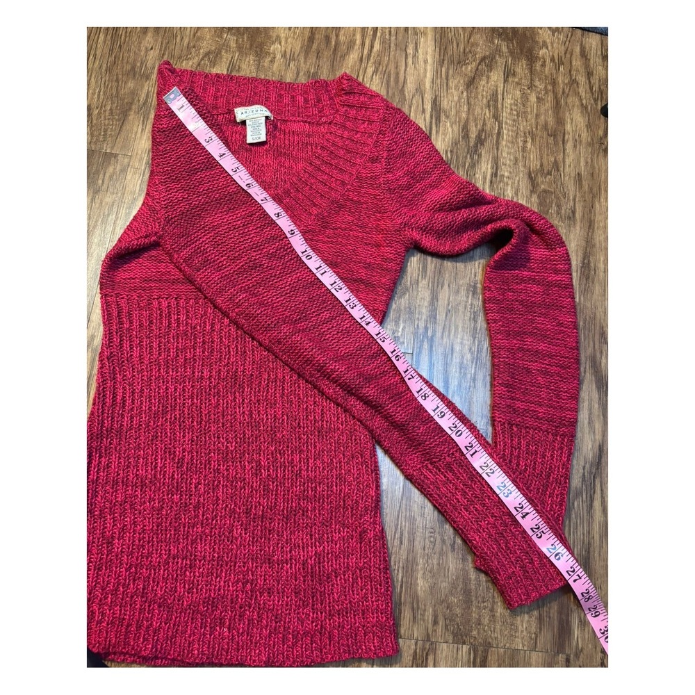 y2k long length Pink Marled Knit V-Neck Sweater Sz S layering retro academia 90s - Picture 4 of 6